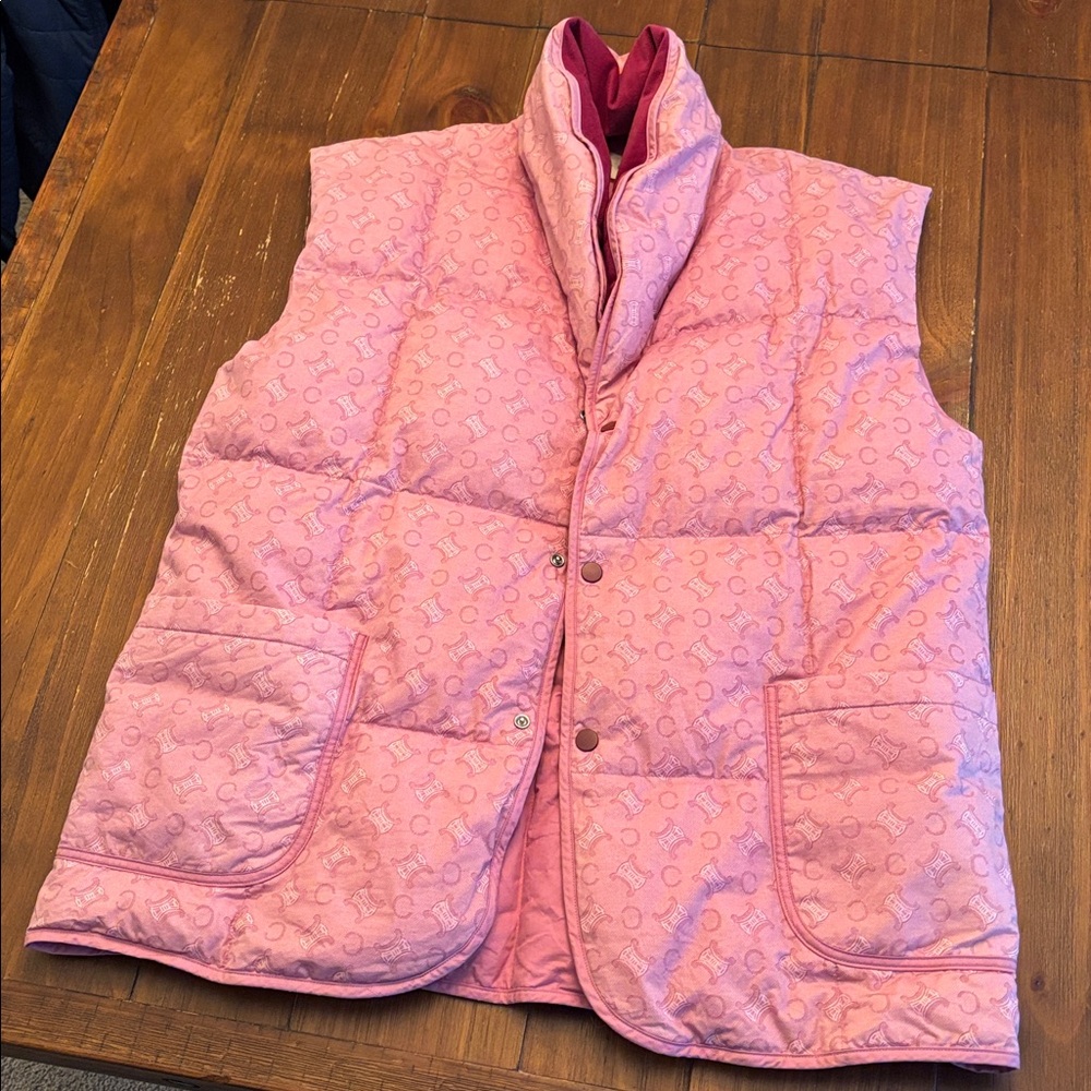 VINTAGE CELINE PINK PUFFER VEST